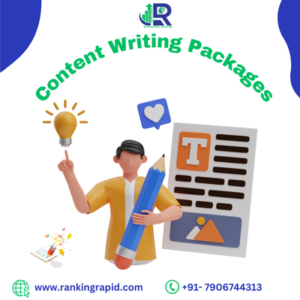 content writing packages and Ranking Rapid logo and contact details