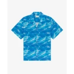 Aime Leon Aqua Print Seersucker T shirt