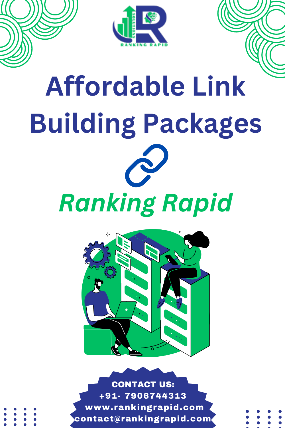 link-building packages and Ranking Rapid logo and contact details