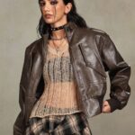 leather flight jacket women